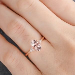 NEW Champagne Colored Oval Gemstone with Faux Diamonds Women's Size 6